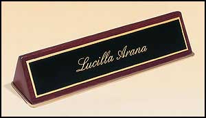 Engraved Rosewood Piano Finished Name Plate With Gold Trim 572
