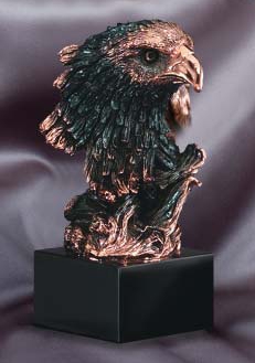 Bronze Eagle Head Sculpture On Black Base AE250