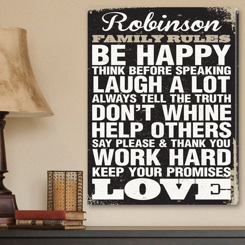 Custom Antique Family Rules Vintage Canvas CA0016