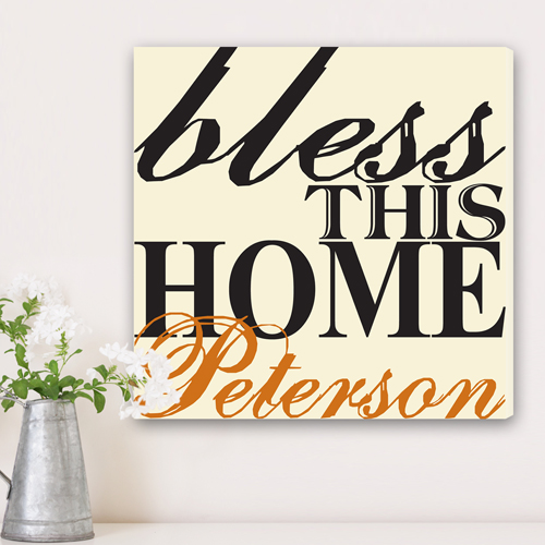 Personalized Bless This Home Canvas CA0023