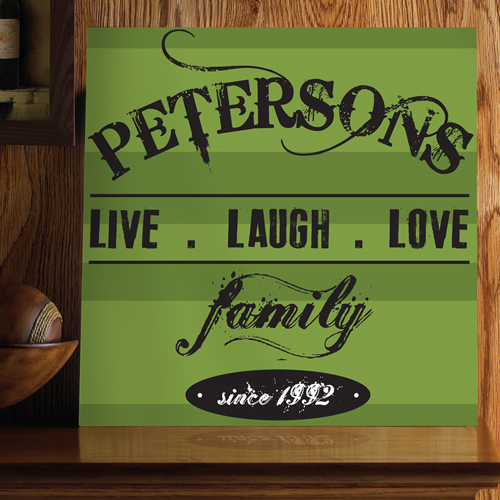 Personalized Family First Live Laugh Love Canvas