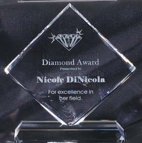 Optical Crystal Diamond Shaped Award CRY87