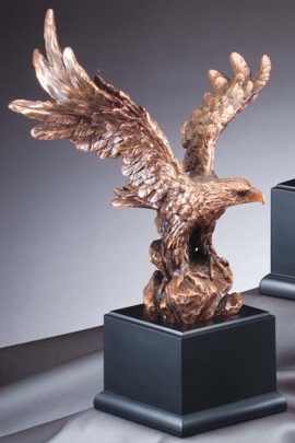 Bronze Eagle Statue On Black Base FRB149