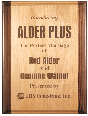 Genuine Red Alder and Walnut Combination Plaque GAP810