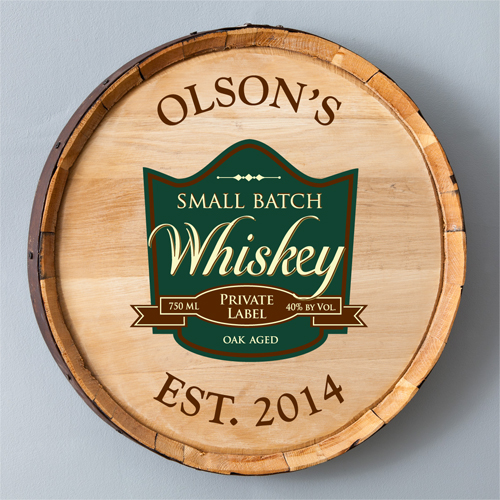 Personalized Authentic Whiskey Barrel Sign