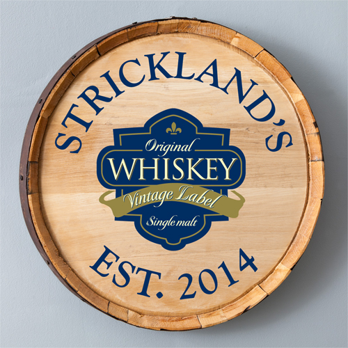 Personalized Authentic Whiskey Barrel Sign