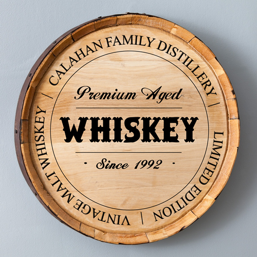 Personalized Authentic Whiskey Barrel Sign