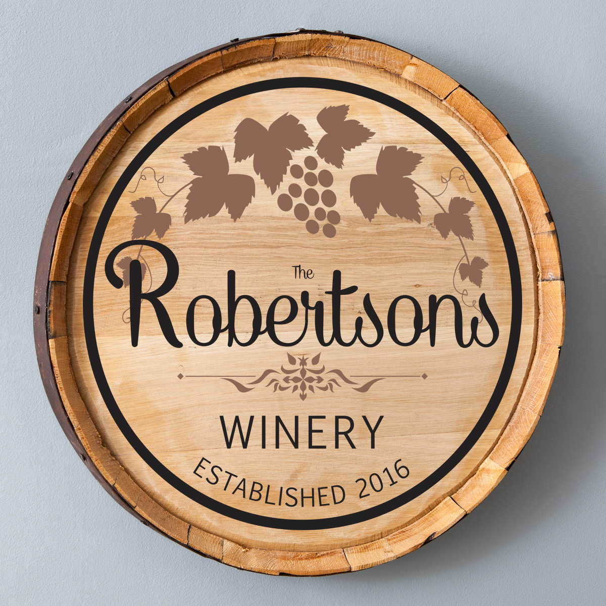 Personalized Wine Barrel Home Decor Sign