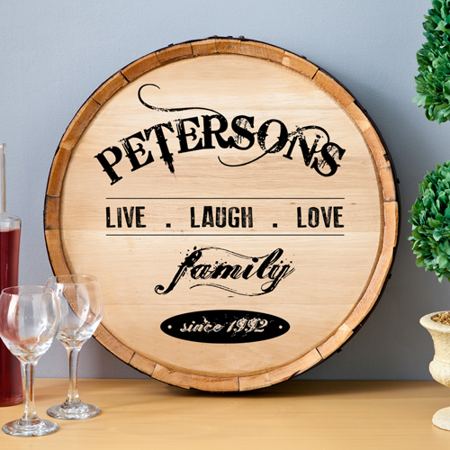 Personalized Wine Barrel Home Decor Sign