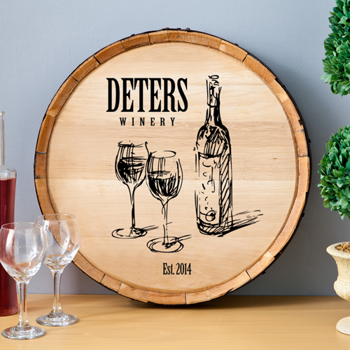 Personalized Wine Barrel Home Decor Sign