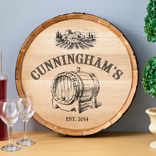 Personalized Wine Barrel Home Decor Sign