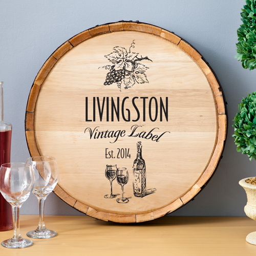 Personalized Wine Barrel Home Decor Sign