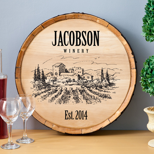 Personalized Wine Barrel Home Decor Sign