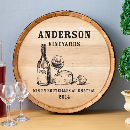 Personalized Wine Barrel Home Decor Sign