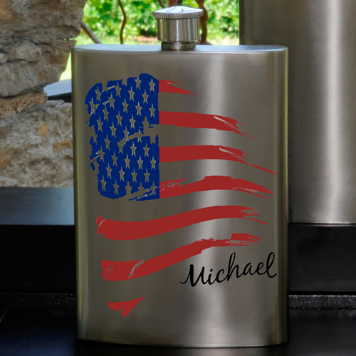 Personalized Guys Party 8oz Gunmetal Flask