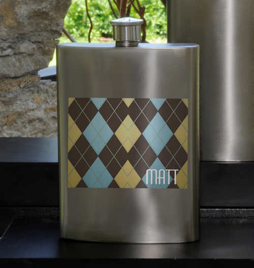 Personalized Guys Party 8oz Gunmetal Flask