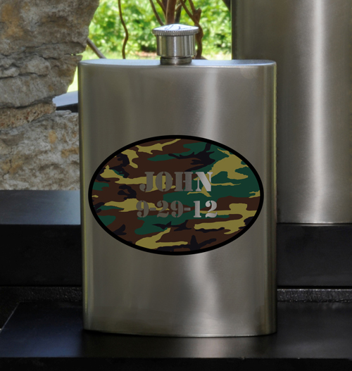 Personalized Guys Party 8oz Gunmetal Flask