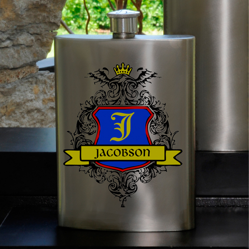 Personalized Guys Party 8oz Gunmetal Flask