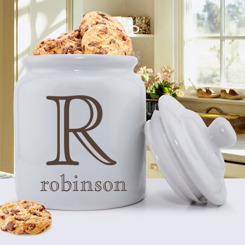 Personalized White Ceramic Cookie Jar