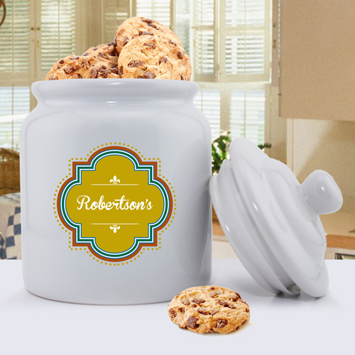 Personalized White Ceramic Cookie Jar