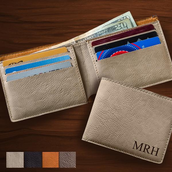 Monogrammed Stitch Leatherette Wallet GC1327