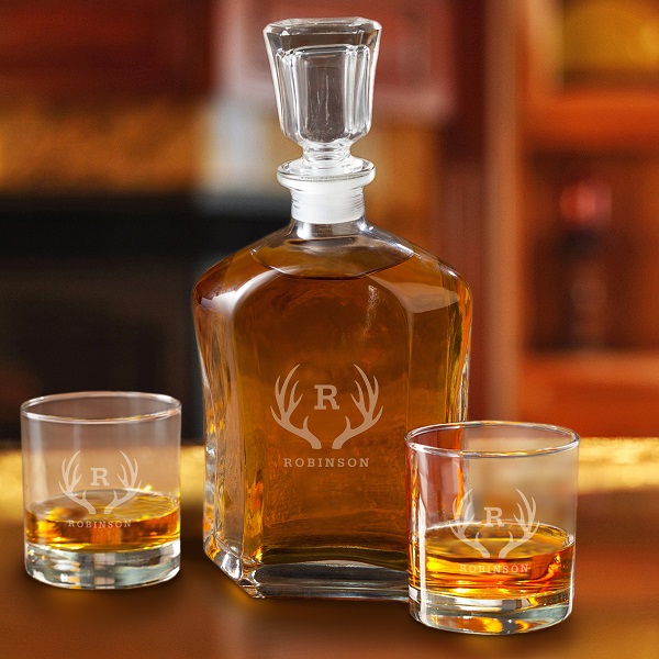 Personalized Spiffy Whisky Decanter and 2 Glass Set