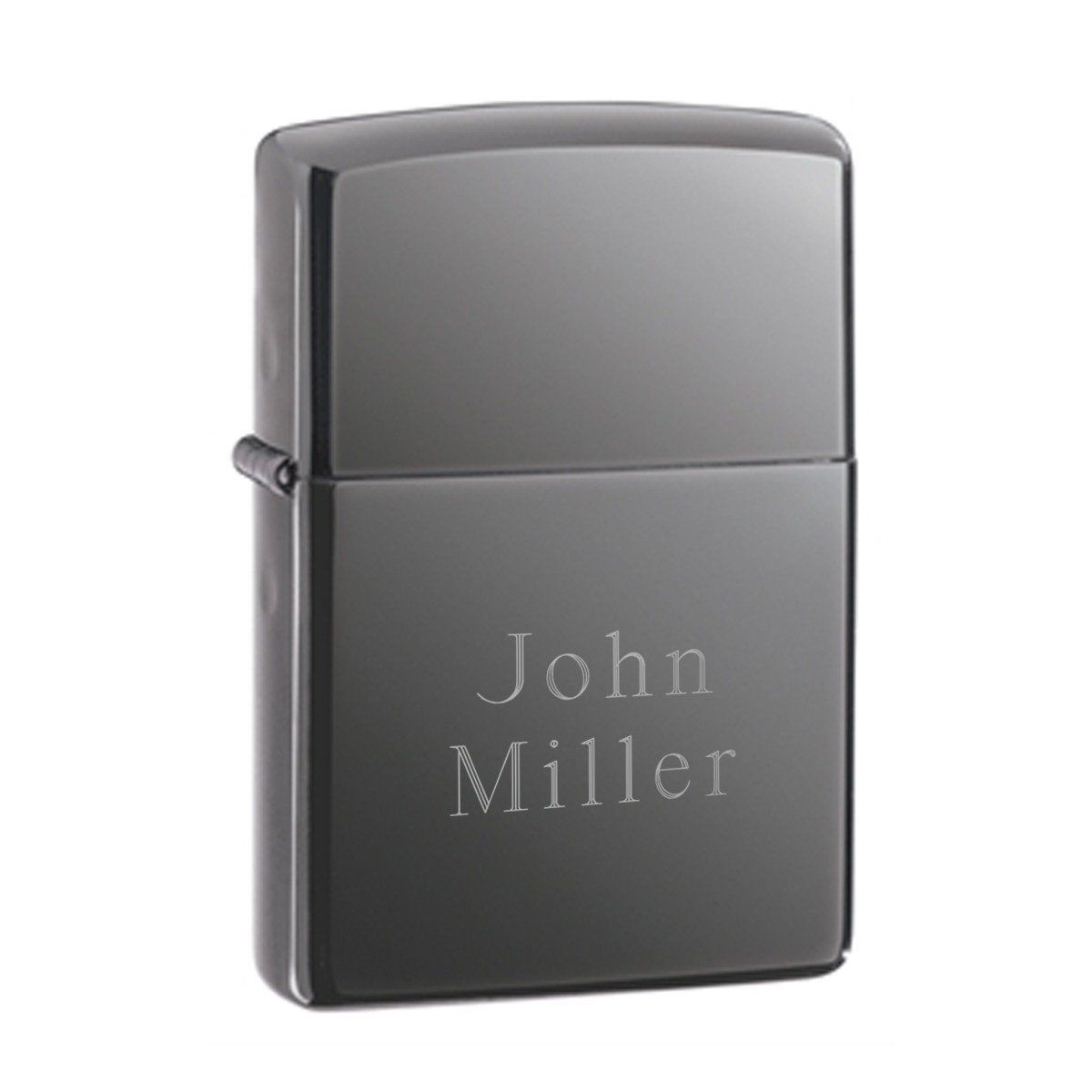 Engraved Slick Black Ice Zippo Lighter