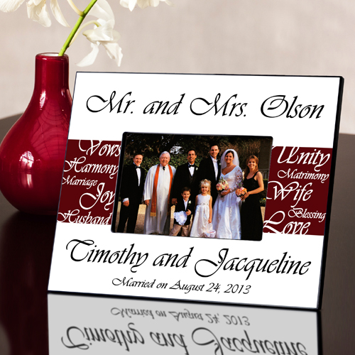 Mr and Mrs Personalized Wedding Frame Wine Red GC430wine