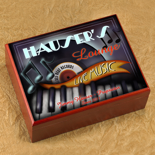 Personalized Premium Cherry Wood Humidor