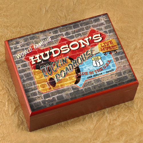 Personalized Premium Cherry Wood Humidor