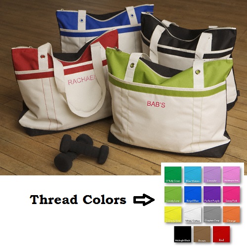 Embroidered Sporty Girl Fitness Tote Bag GC670
