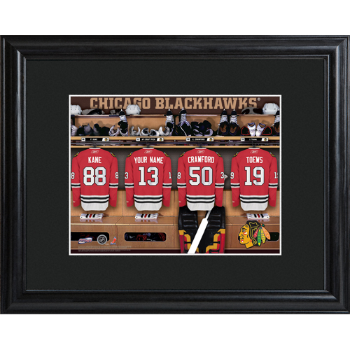 Custom NHL Wood Framed Locker Room Wall Print