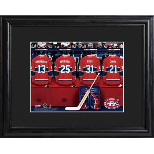 Custom NHL Wood Framed Locker Room Wall Print