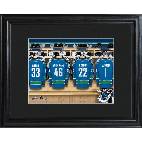 Custom NHL Wood Framed Locker Room Wall Print