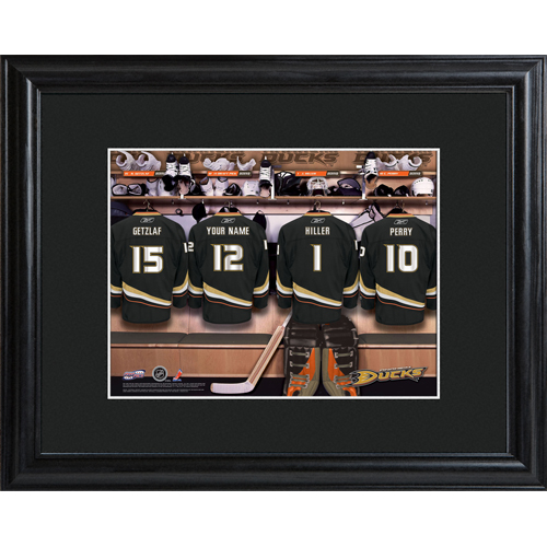 Custom NHL Wood Framed Locker Room Wall Print