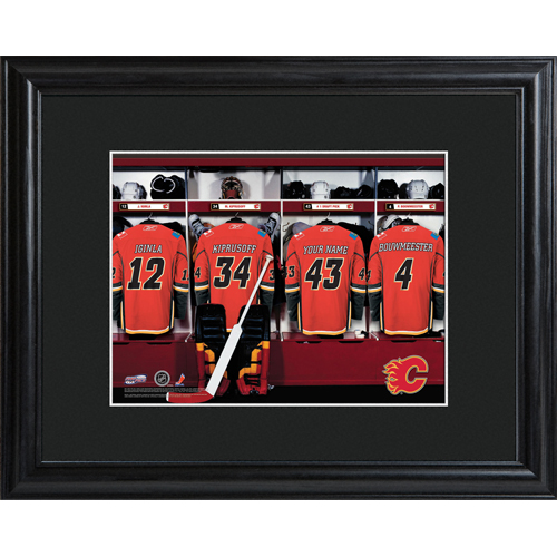 Custom NHL Wood Framed Locker Room Wall Print