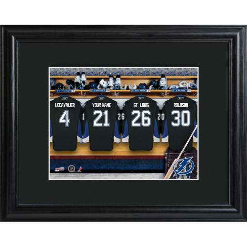 Custom NHL Wood Framed Locker Room Wall Print