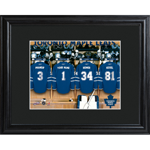 Custom NHL Wood Framed Locker Room Wall Print