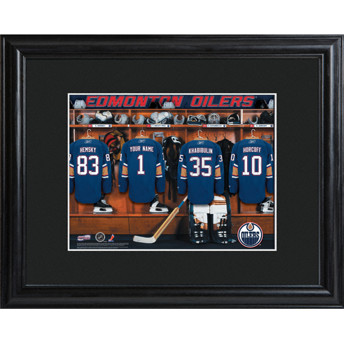 Custom NHL Wood Framed Locker Room Wall Print