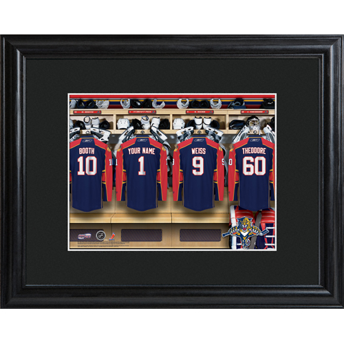 Custom NHL Wood Framed Locker Room Wall Print