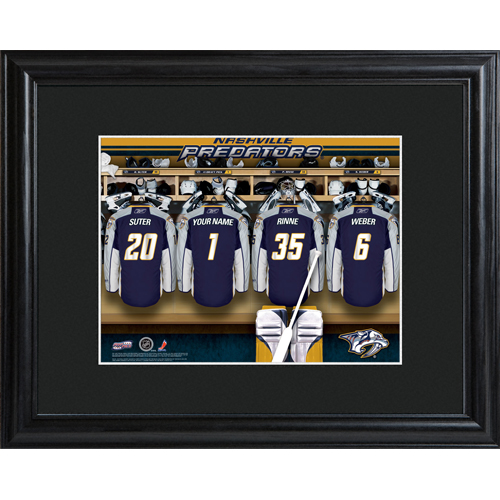 Custom NHL Wood Framed Locker Room Wall Print