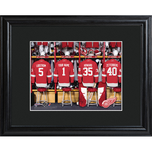 Custom NHL Wood Framed Locker Room Wall Print