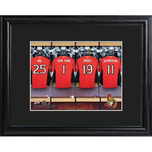 Custom NHL Wood Framed Locker Room Wall Print