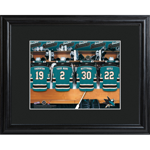 Custom NHL Wood Framed Locker Room Wall Print