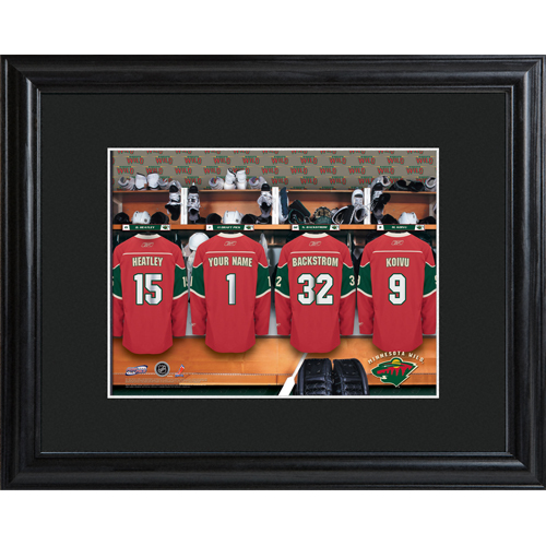 Custom NHL Wood Framed Locker Room Wall Print