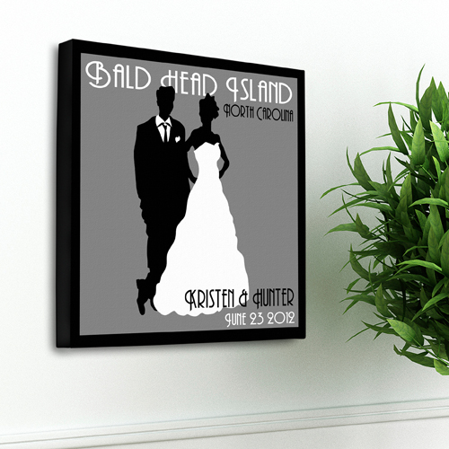 Personalized Wedding Day Couples Studio Canvas Print GC897