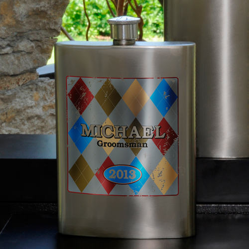 Personalized Groomsman 8oz Gunmetal Flask