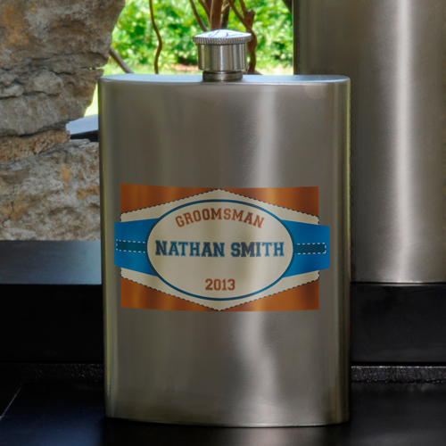 Personalized Groomsman 8oz Gunmetal Flask