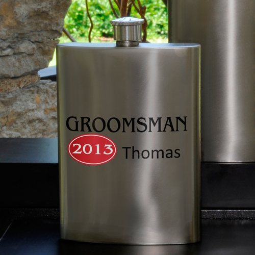 Personalized Groomsman 8oz Gunmetal Flask