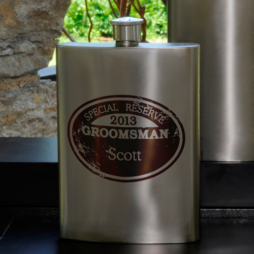 Personalized Groomsman 8oz Gunmetal Flask